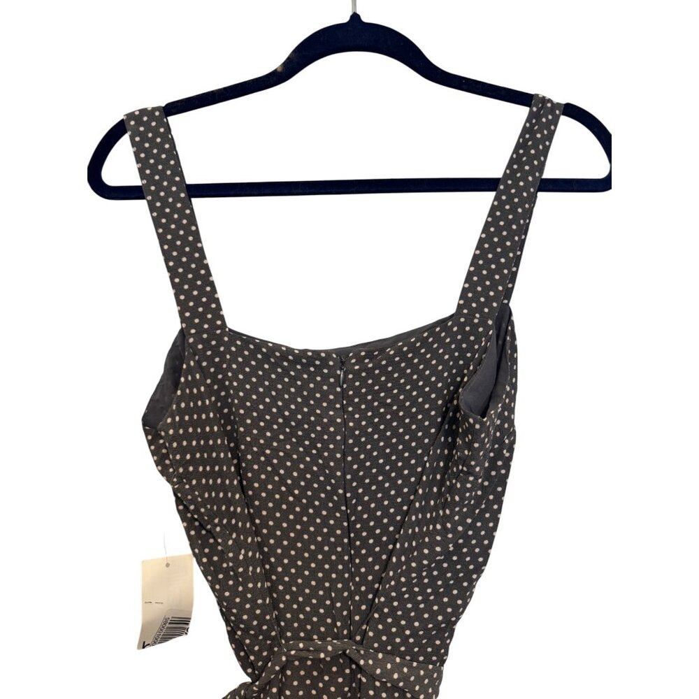 Bar III Tiered Polka Dot Sleeveless Dress Womens Size 12 Gray White Tiered Ruffl - Picture 6 of 6